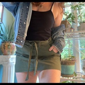 Women’s Army Green Mini Skirt, Utility Skirt